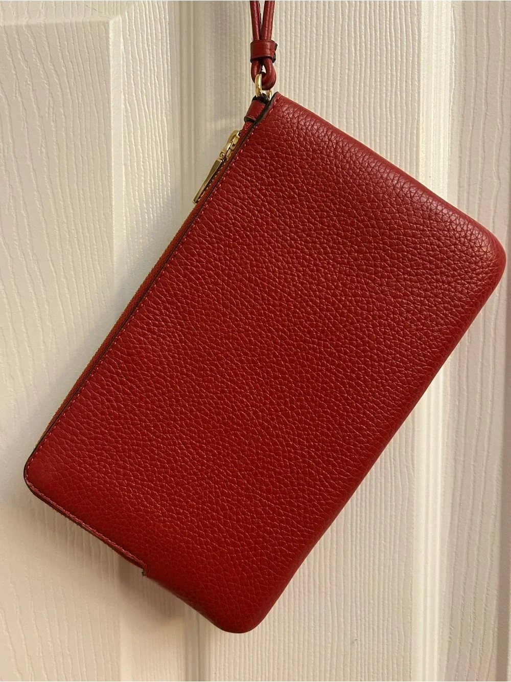 Coach Red Signature Double Zip Wristlet